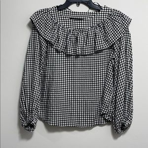 Zara Ruffle Gingham Shirt